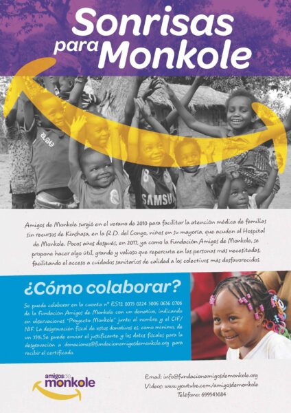 Detrás de cada sonrisa hay un gesto de generosidad. Gracias por ayudarnos a salvar vidas. Foto: Fundación Monkole.